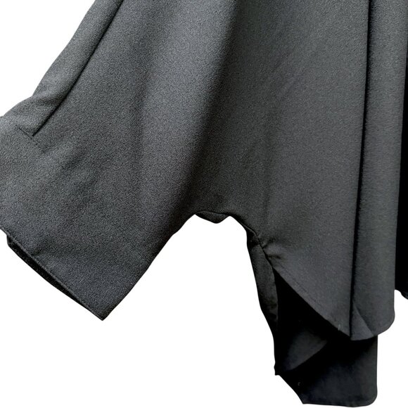 Marla Wynne Black Cape Blouse XL Button Front Lagenlook Poncho Halloween Witch - Picture 6 of 10